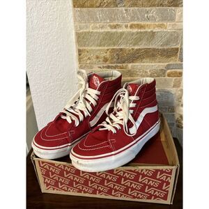 Size Womens 6 Mens 4.5 - VANS Sk8 Hi Formula One‎ Red With Original Box